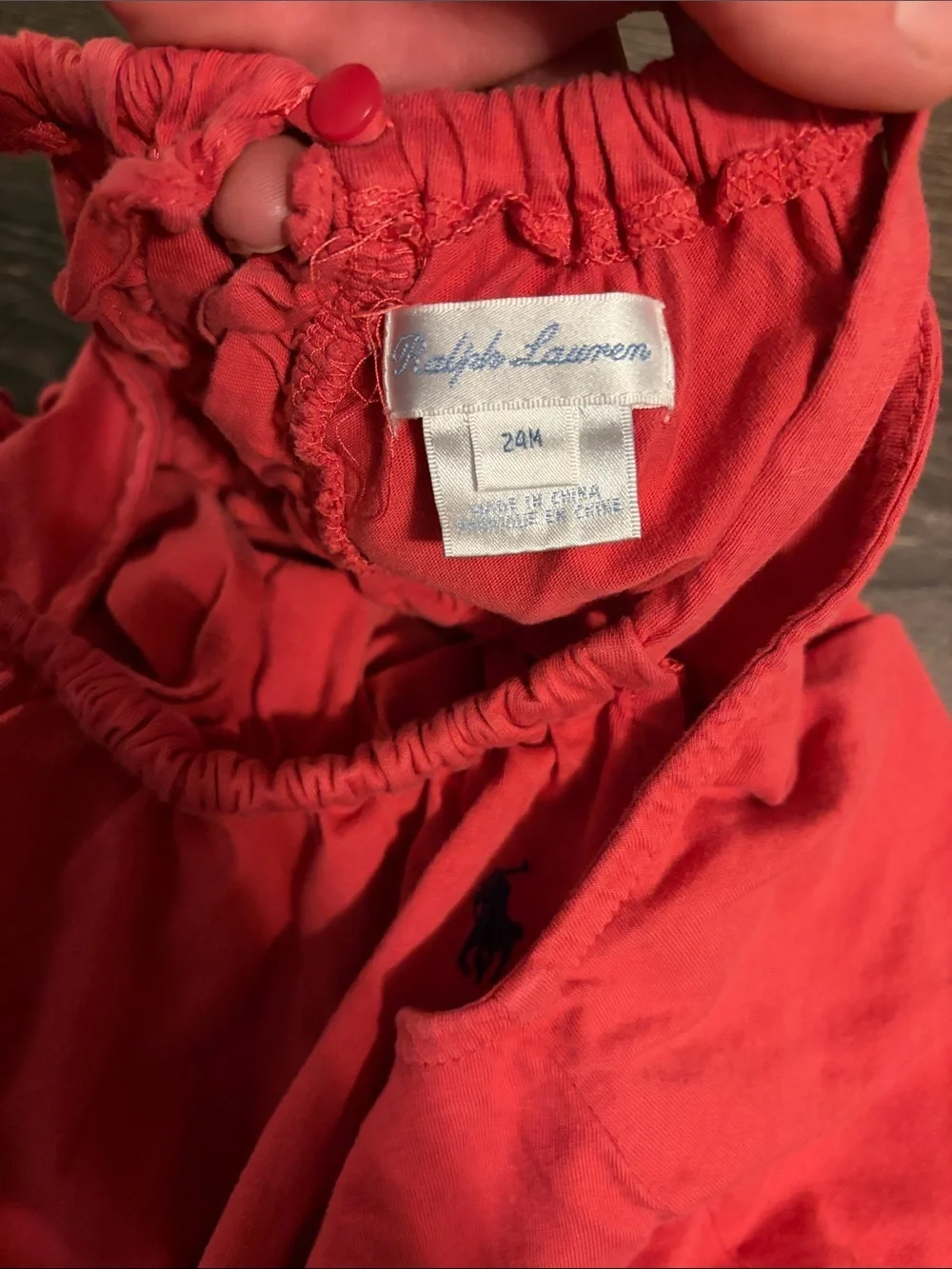 Ralph Lauren Coral Halter Ruffle Baby One-Piece